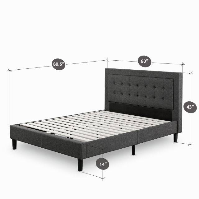 Zinus Upholstered Button Tufted Premium Platform Bed