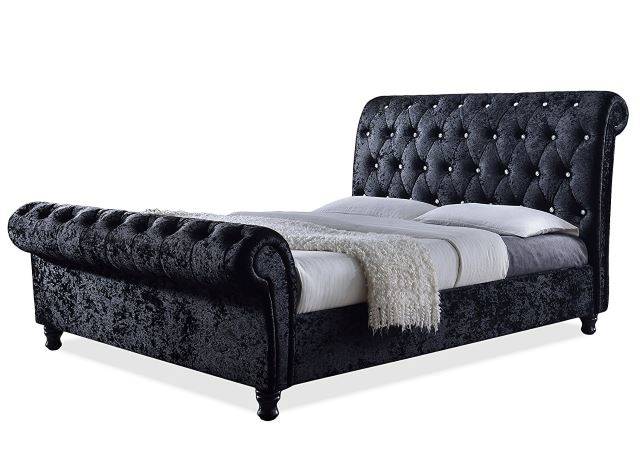 Sleigh Style Platform Bed