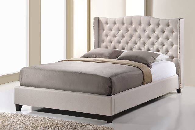 Baxton Studio Norwich Linen Modern Platform Bed